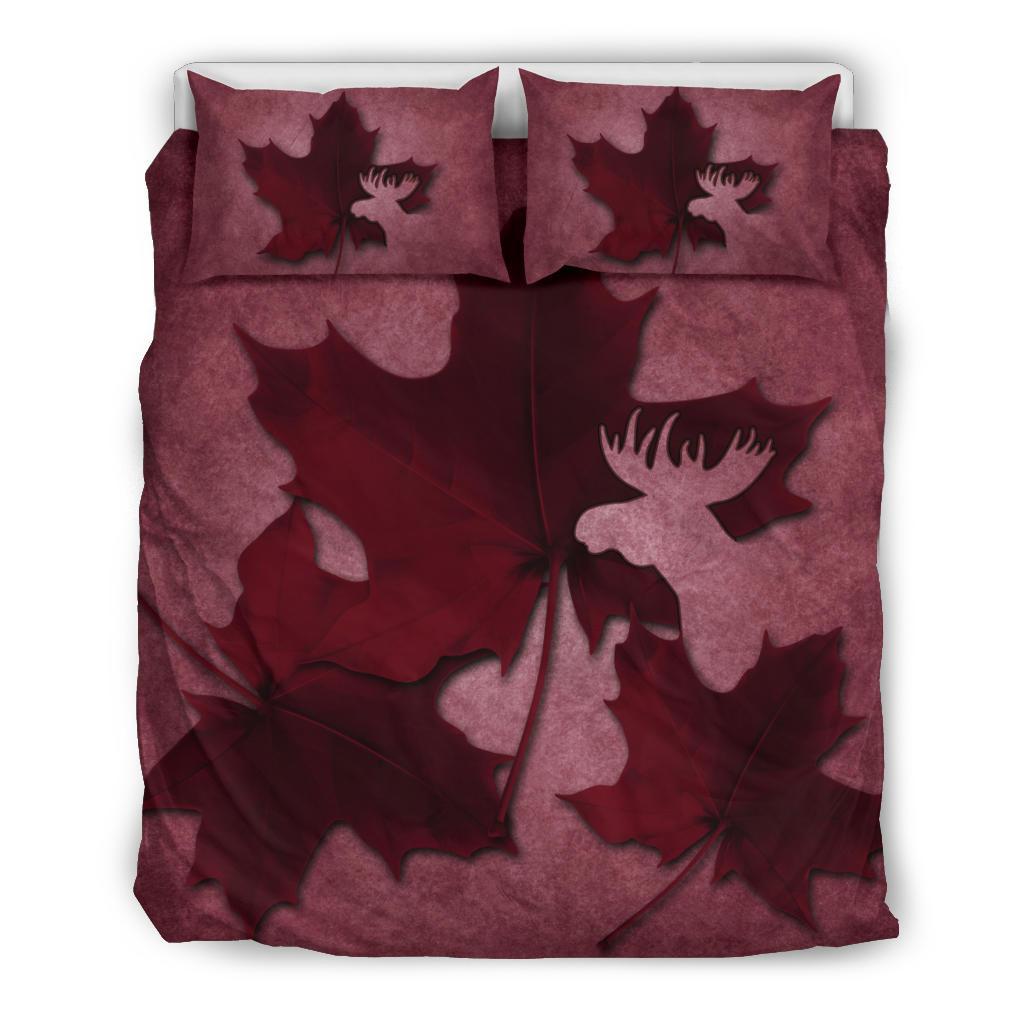 Canada Bedding Set - Maple Leaf Moose - Vibe Hoodie Shop