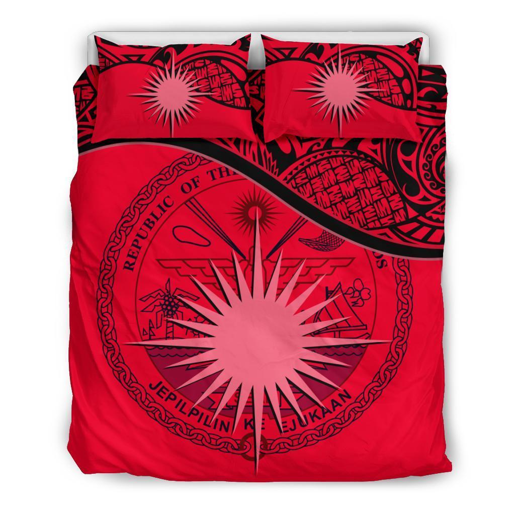 Marshall Islands Bedding Set Red - Vibe Hoodie Shop