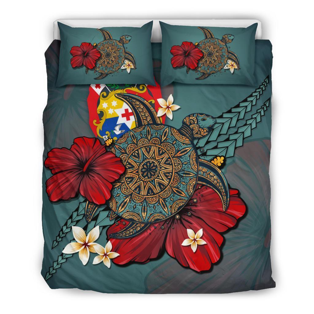 Tonga Bedding Set - Blue Turtle Tribal - Vibe Hoodie Shop