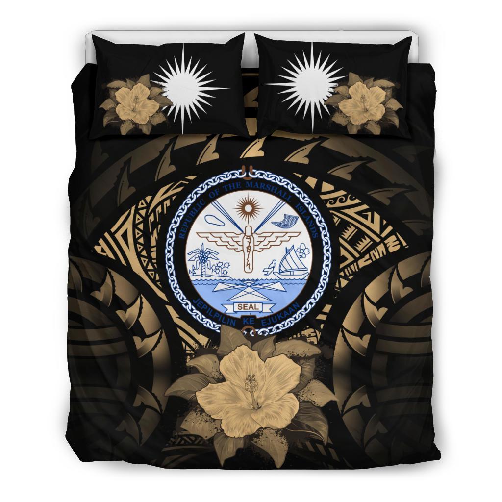 Marshall Islands Brown Hibiscus Bedding Set - Vibe Hoodie Shop