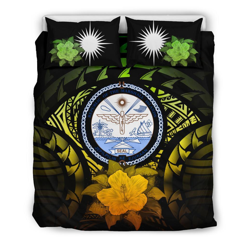 Marshall Islands Reggae Hibiscus Bedding Set - Vibe Hoodie Shop