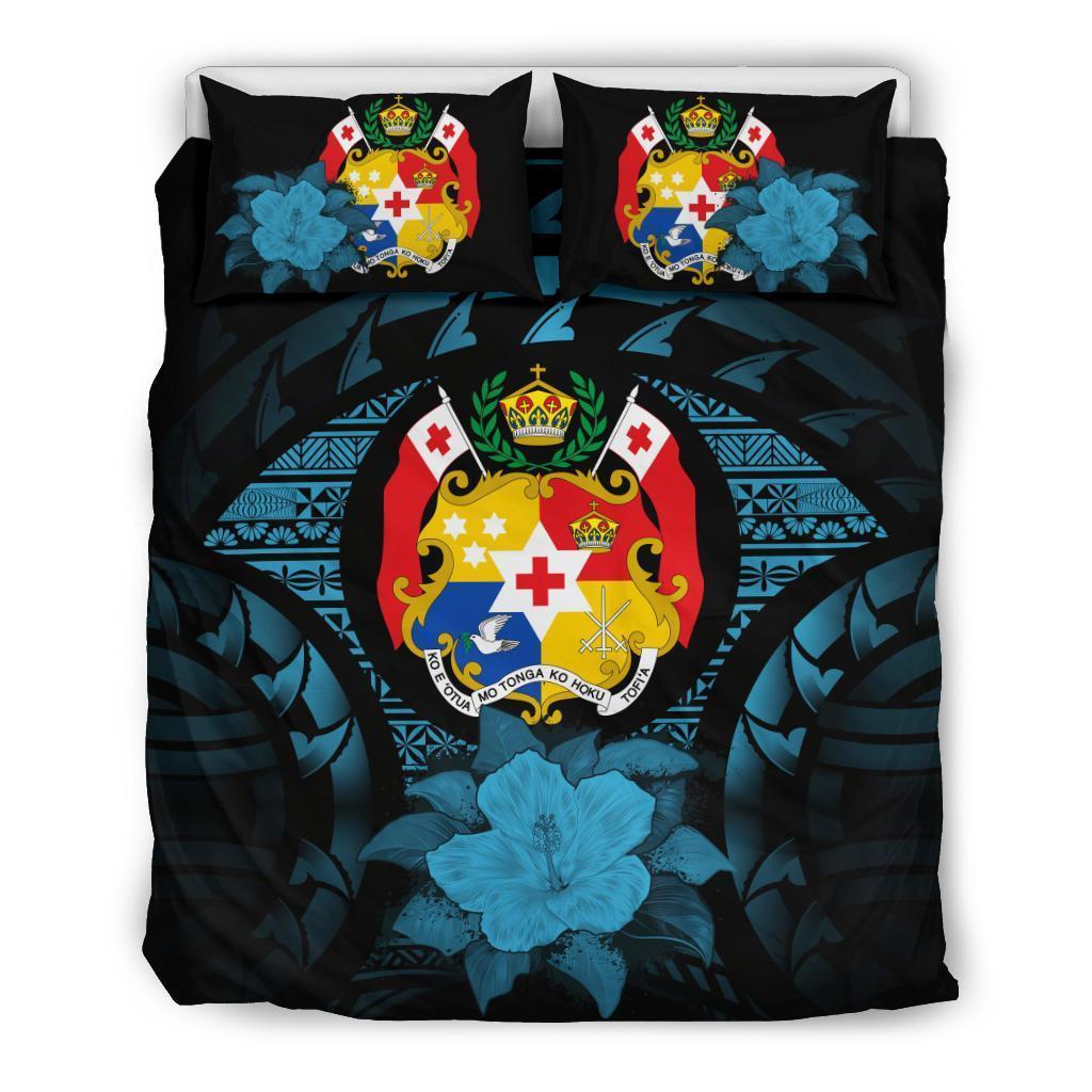 Tonga Blue Hibiscus Bedding Set - Vibe Hoodie Shop