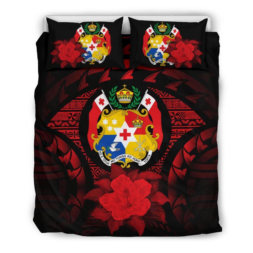 Tonga Red Hibiscus Bedding Set - Vibe Hoodie Shop