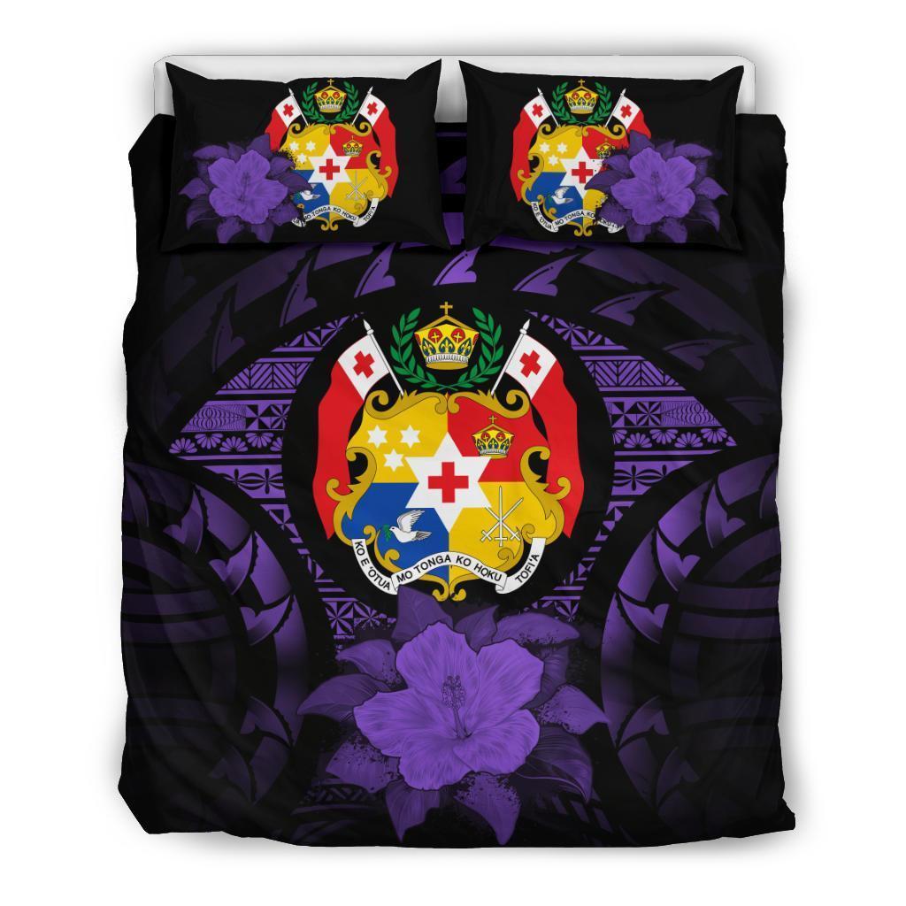 Tonga Purple Hibiscus Bedding Set - Vibe Hoodie Shop