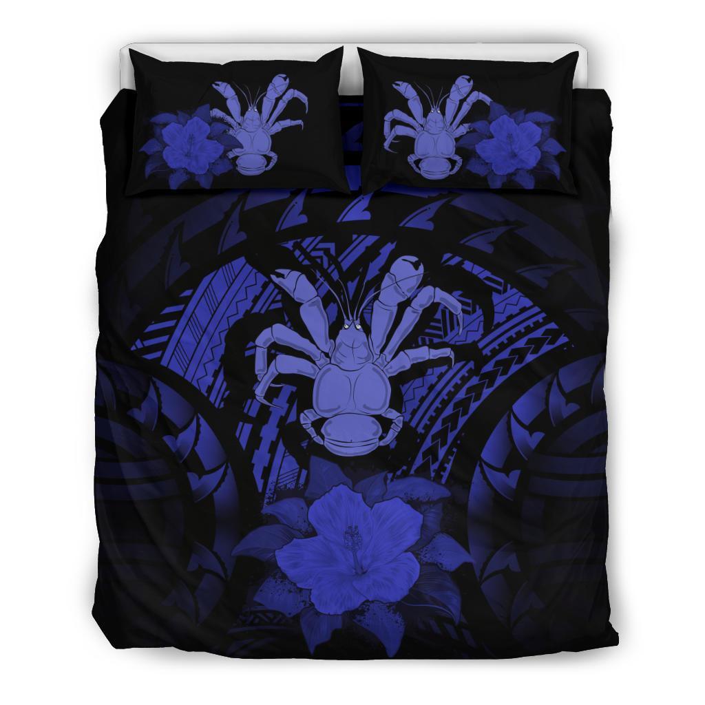 Niue Dark Blue Hibiscus Bedding Set - Vibe Hoodie Shop