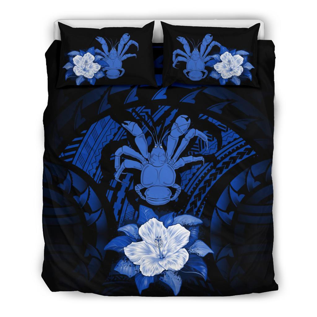 Niue Dark Blue Hibiscus Bedding Set - Vibe Hoodie Shop