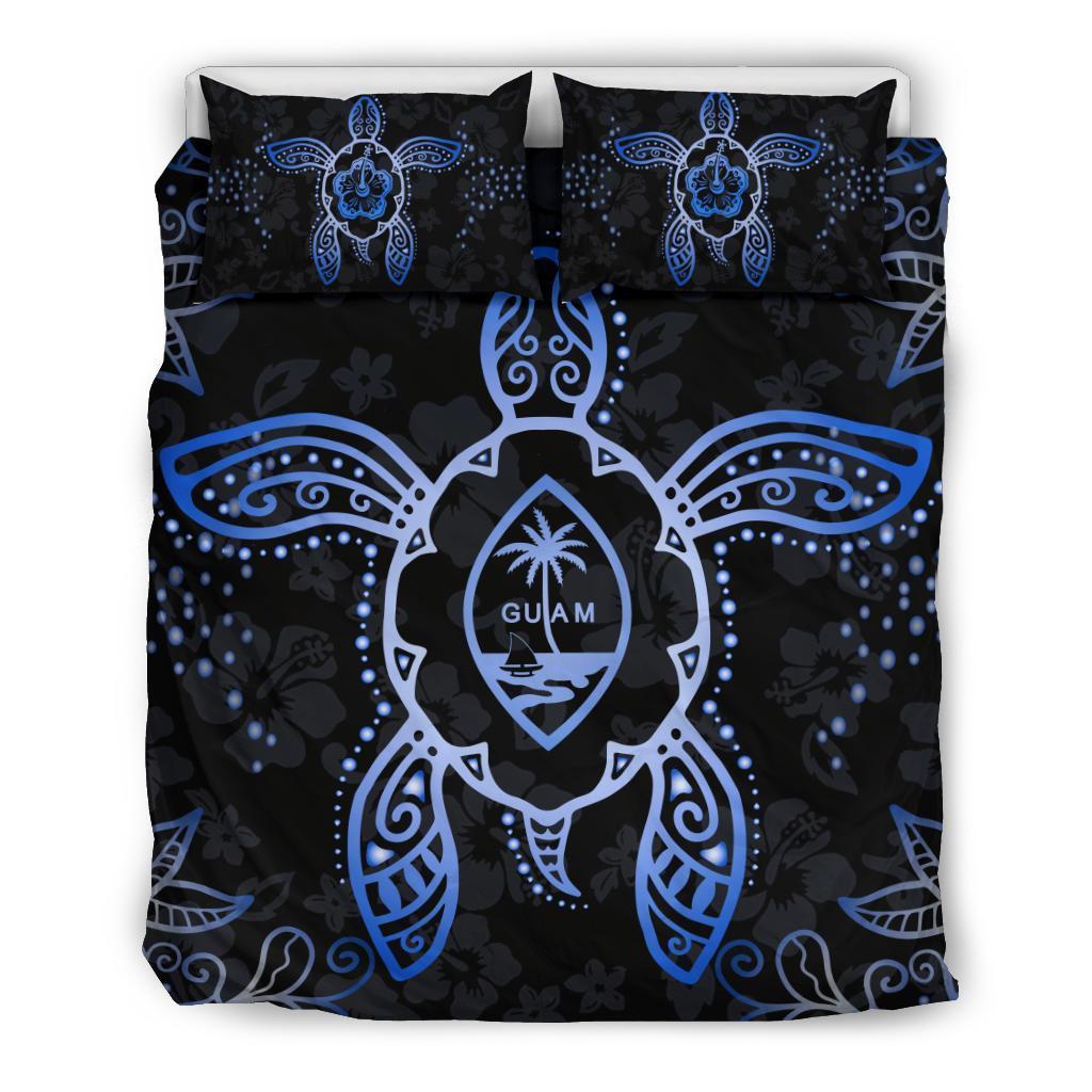Guam Bedding Set - Turtle Hibiscus Blue - Vibe Hoodie Shop
