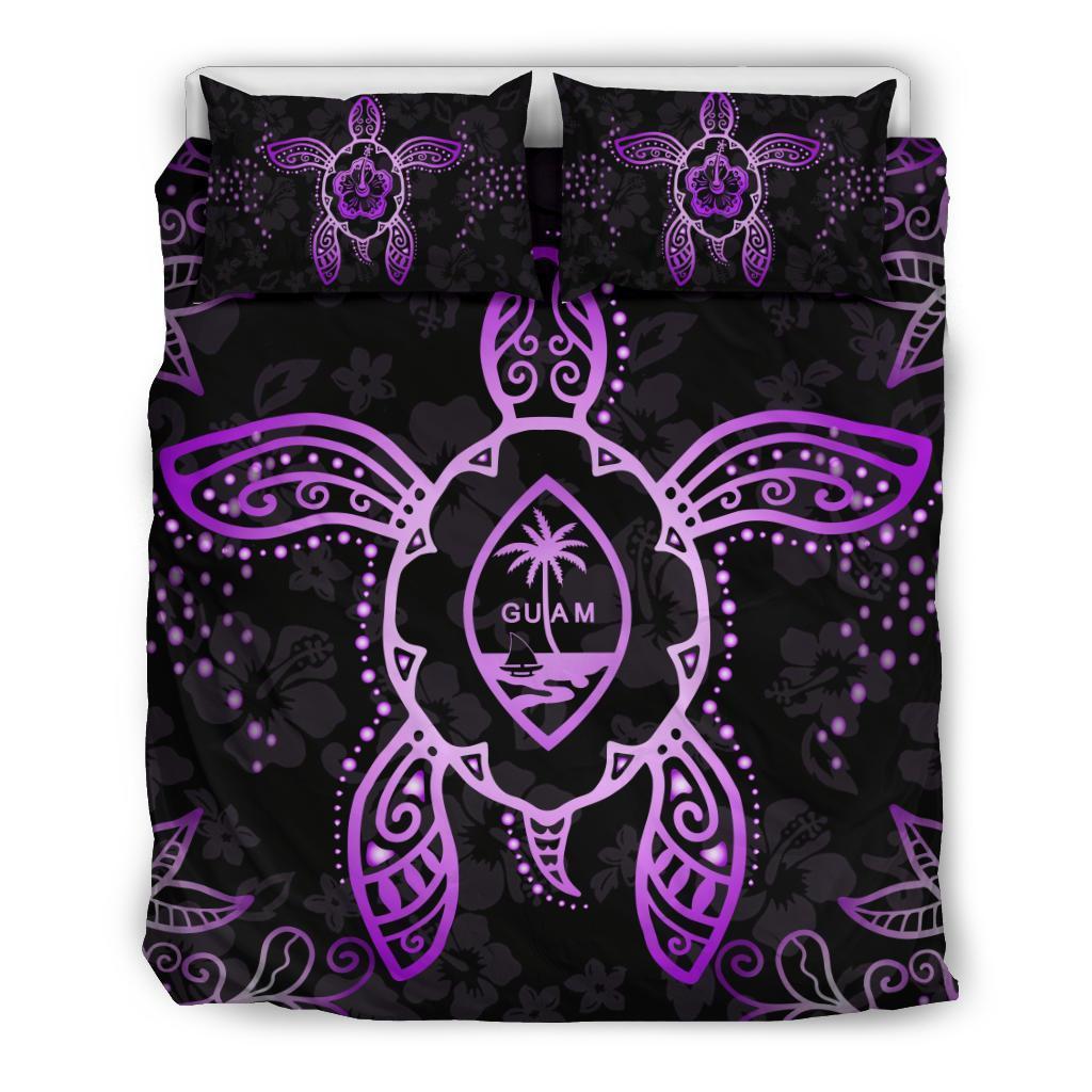Guam Bedding Set - Turtle Hibiscus Violet - Vibe Hoodie Shop