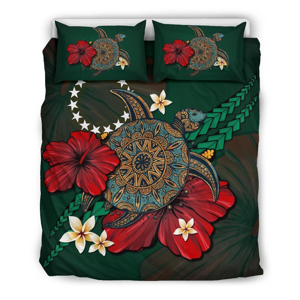 Cook Islands Bedding Set - Green Turtle Tribal - Vibe Hoodie Shop