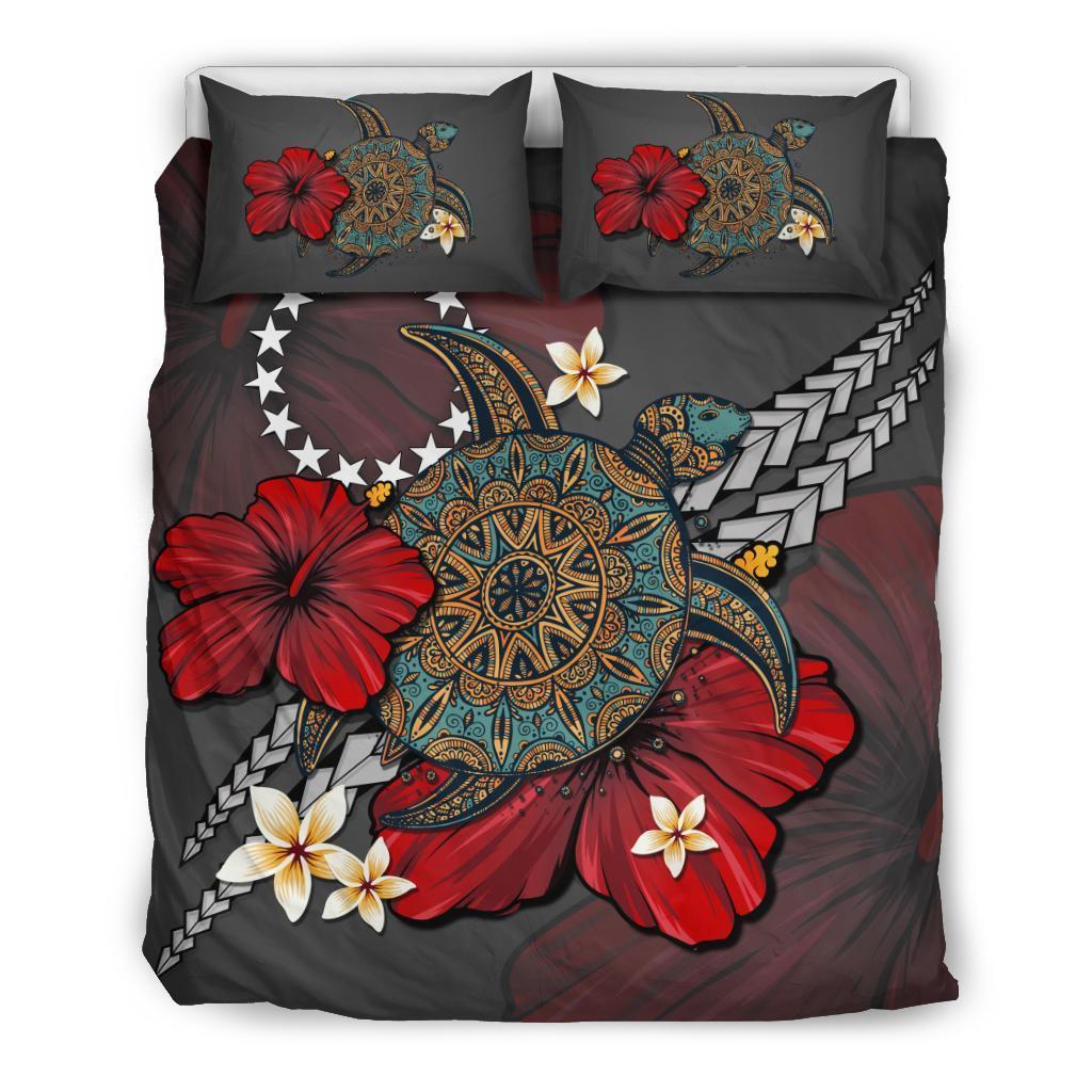 Cook Islands Bedding Set - Gray Turtle Tribal - Vibe Hoodie Shop