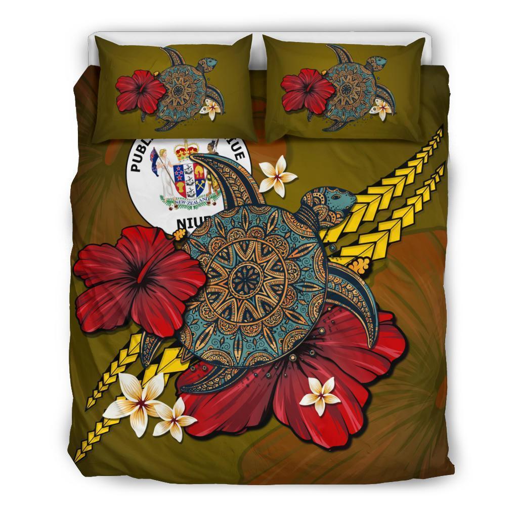 Niue Bedding Set - Yellow Turtle Tribal - Vibe Hoodie Shop