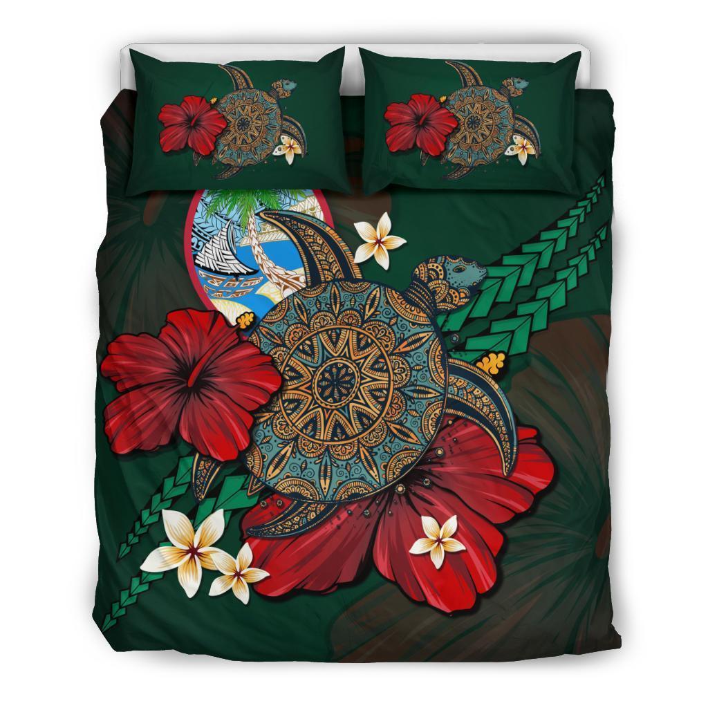 Guam Bedding Set - Green Turtle Tribal - Vibe Hoodie Shop