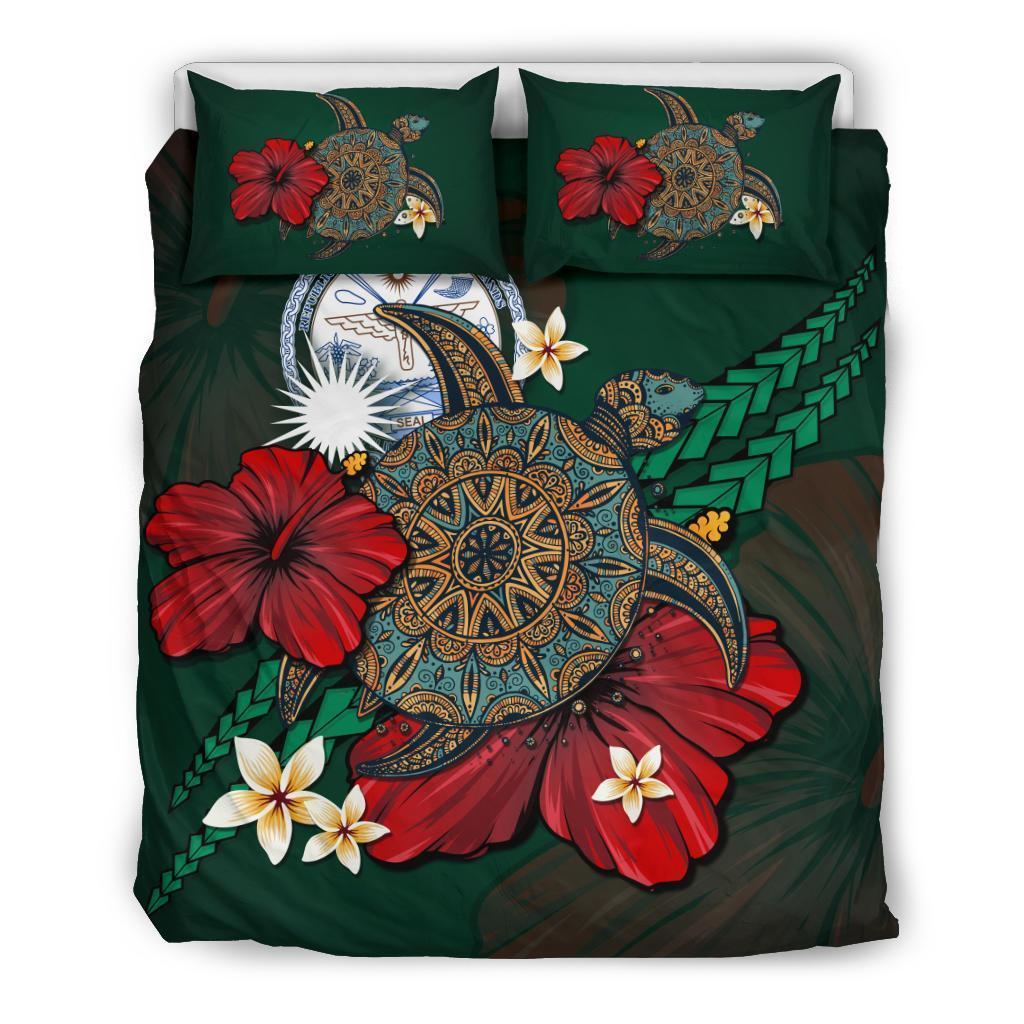 Marshall Islands Bedding Set - Green Turtle Tribal - Vibe Hoodie Shop