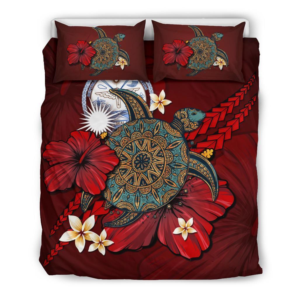 Marshall Islands Bedding Set - Red Turtle Tribal - Vibe Hoodie Shop