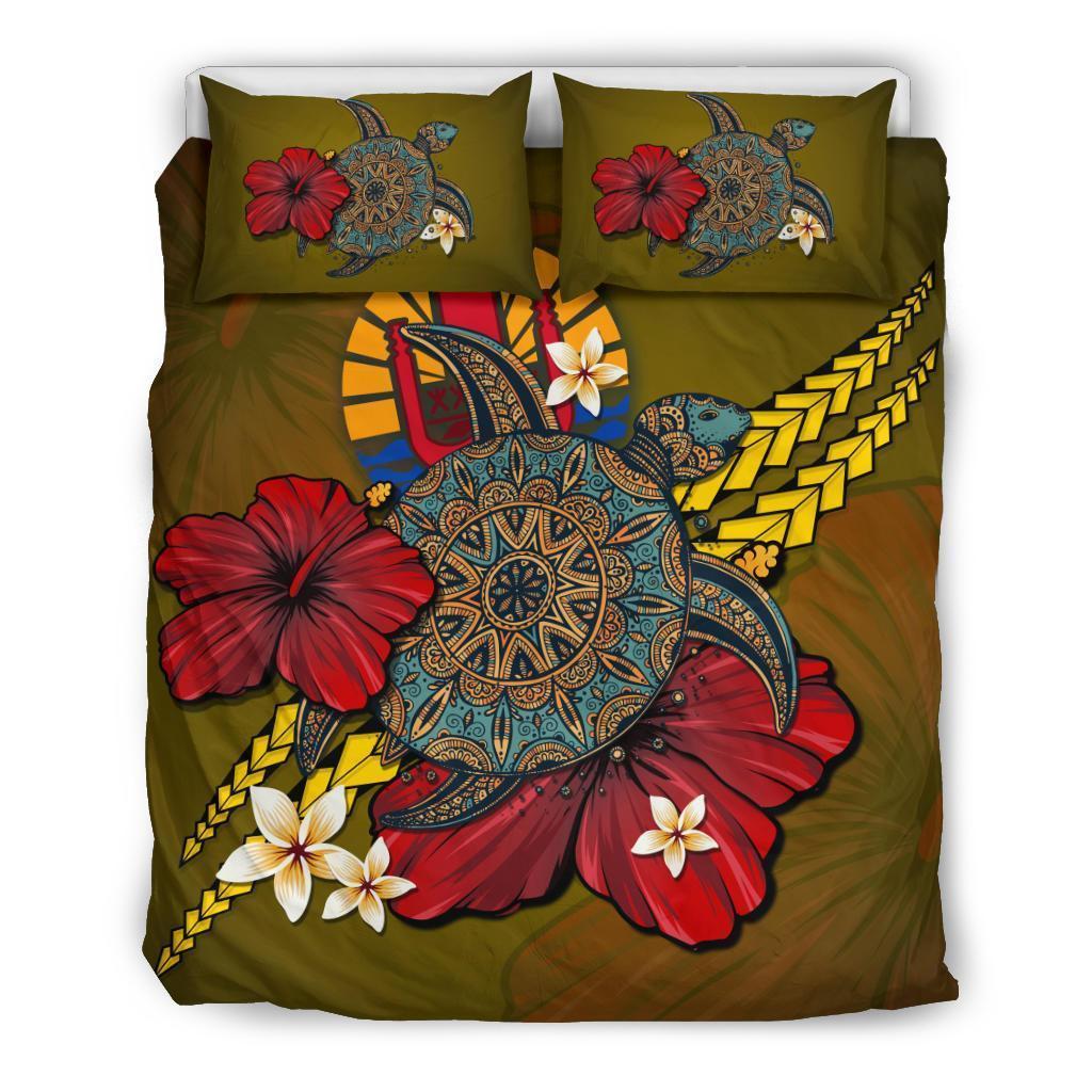 Tahiti Bedding Set - Yellow Turtle Tribal - Vibe Hoodie Shop