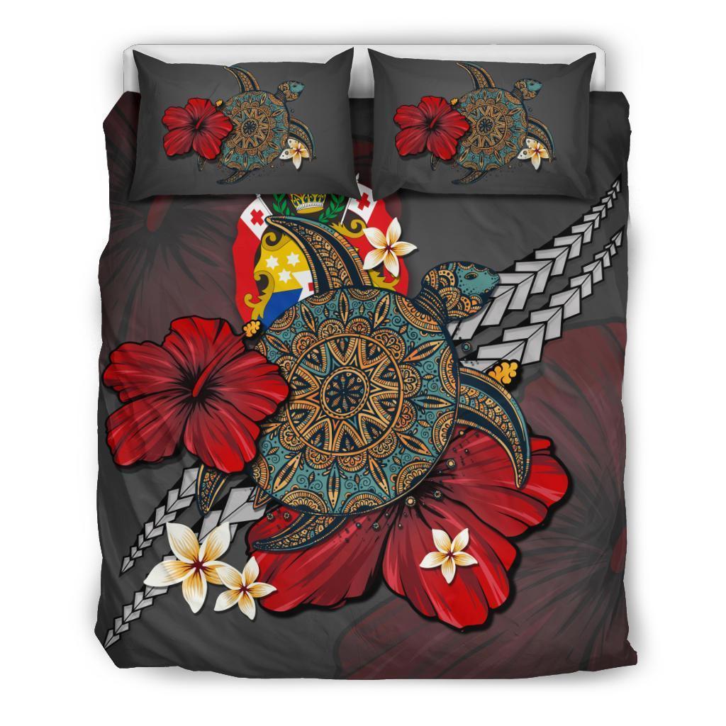 Tonga Bedding Set - Gray Turtle Tribal - Vibe Hoodie Shop