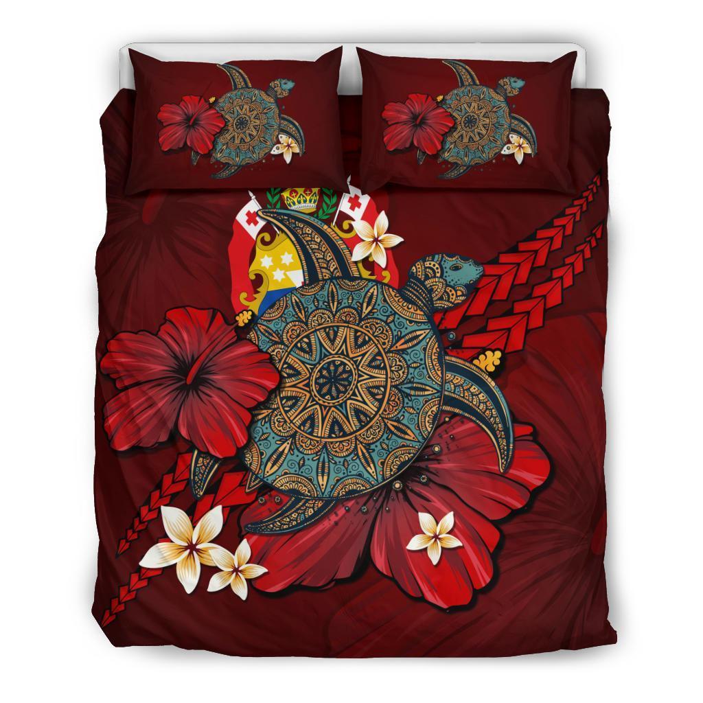 Tonga Bedding Set - Red Turtle Tribal - Vibe Hoodie Shop