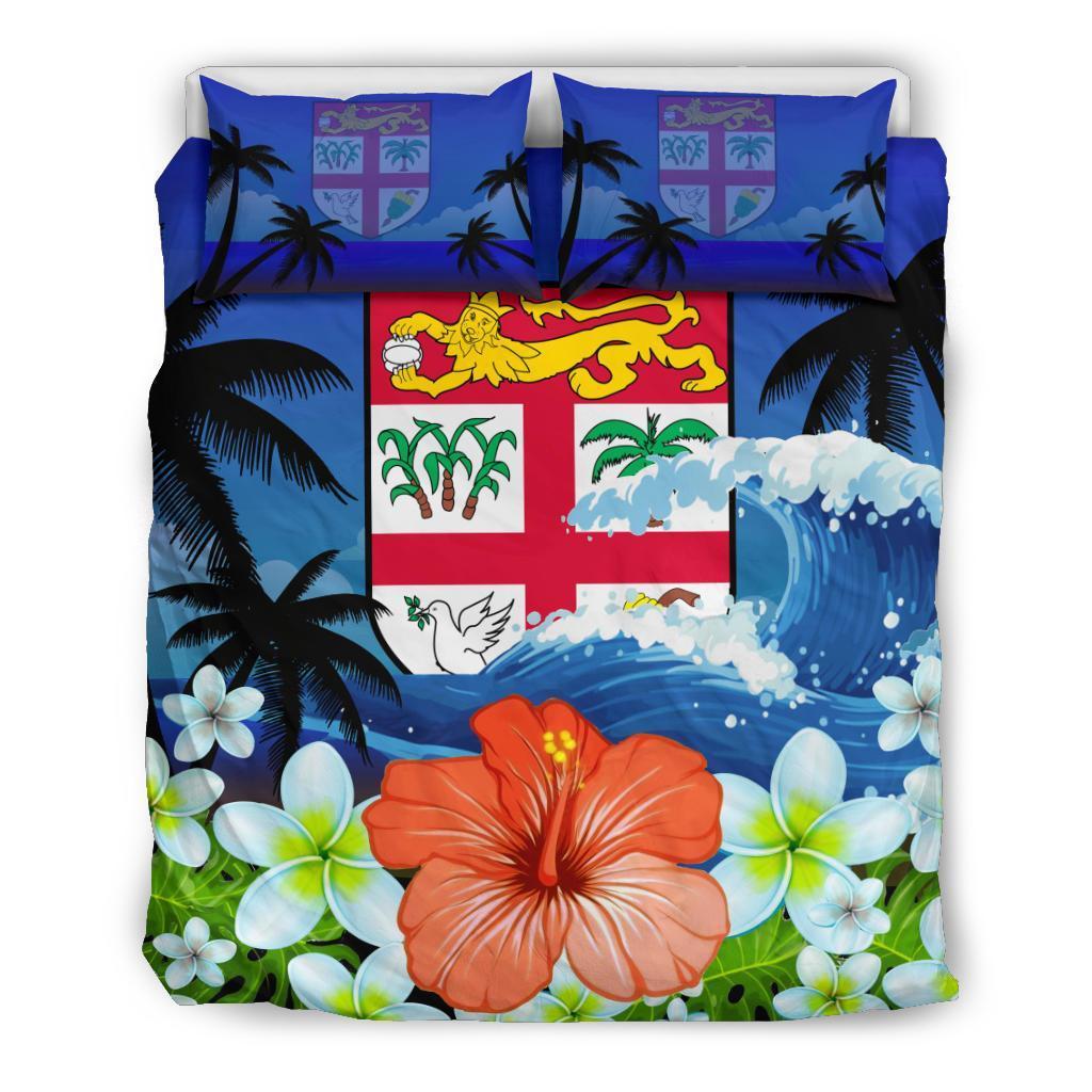 Fiji Bedding Set Coat Of Arms Hibiscus - Vibe Hoodie Shop