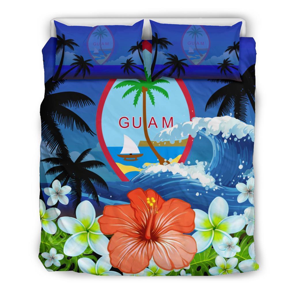 Guam Bedding Set Coat Of Arms Hibiscus - Vibe Hoodie Shop