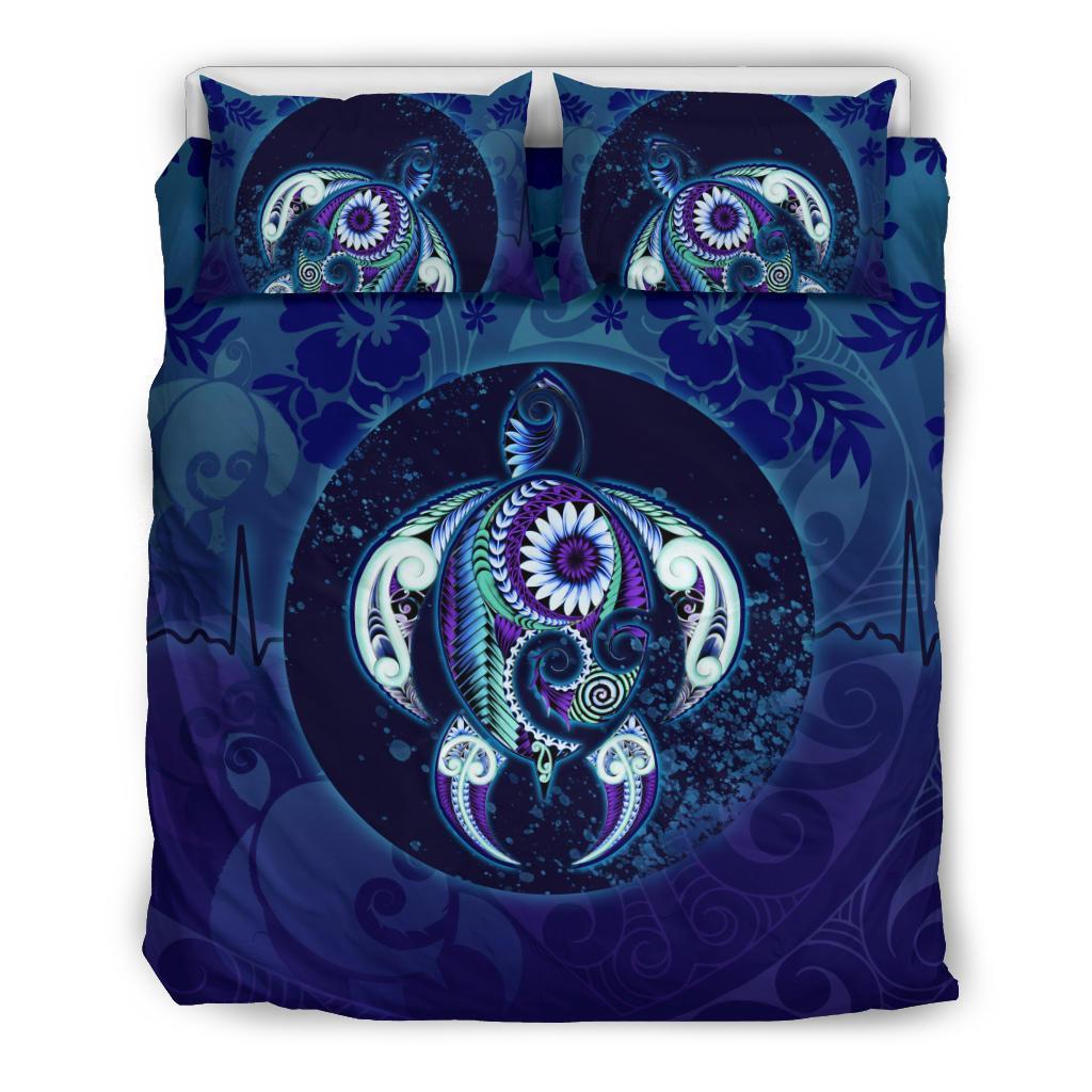 Maori Turtle Bedding Set Ocean Heartbeat - Vibe Hoodie Shop