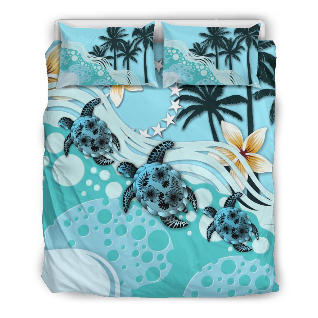 Cook Islands Bedding Set - Blue Turtle Hibiscus - Vibe Hoodie Shop