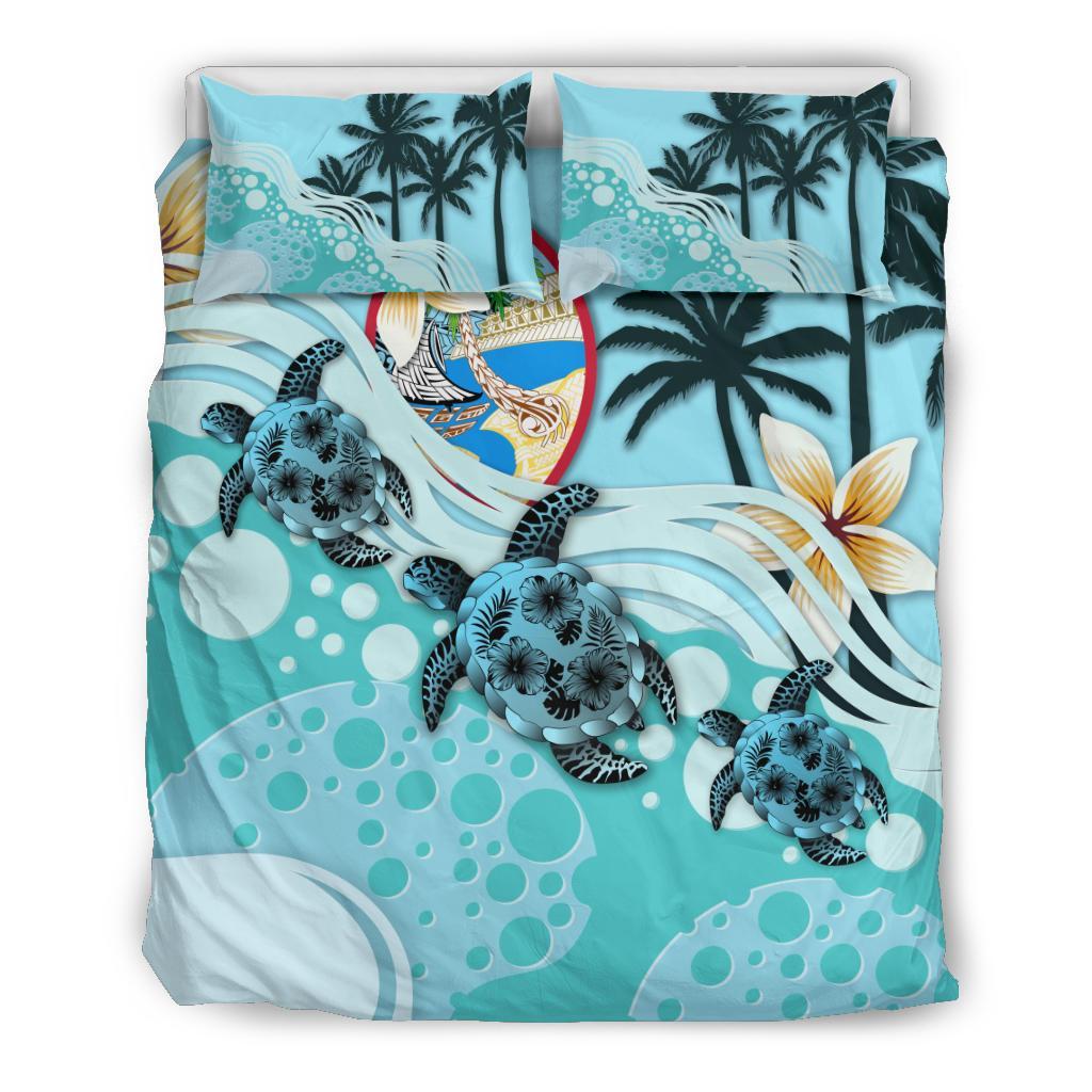 Guam Bedding Set - Blue Turtle Hibiscus - Vibe Hoodie Shop