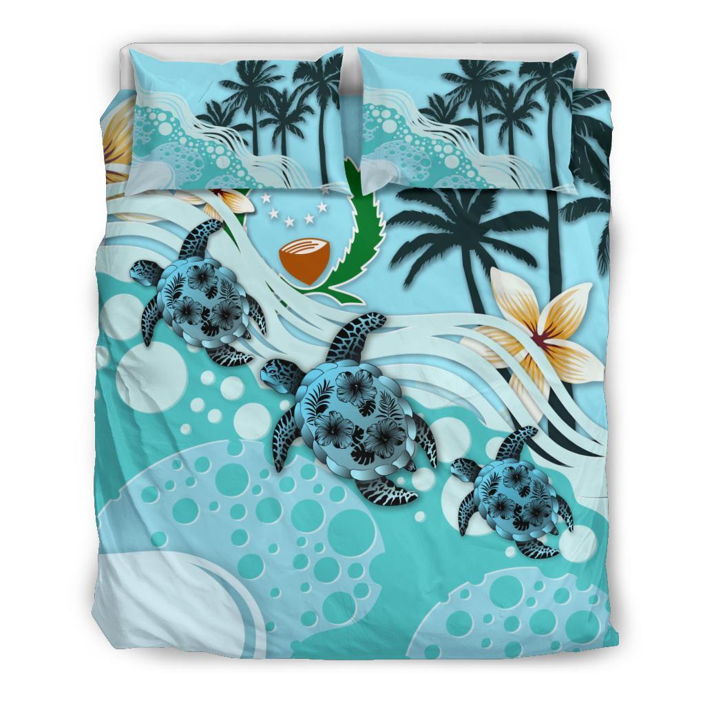 Pohnpei Bedding Set - Blue Turtle Hibiscus - Vibe Hoodie Shop