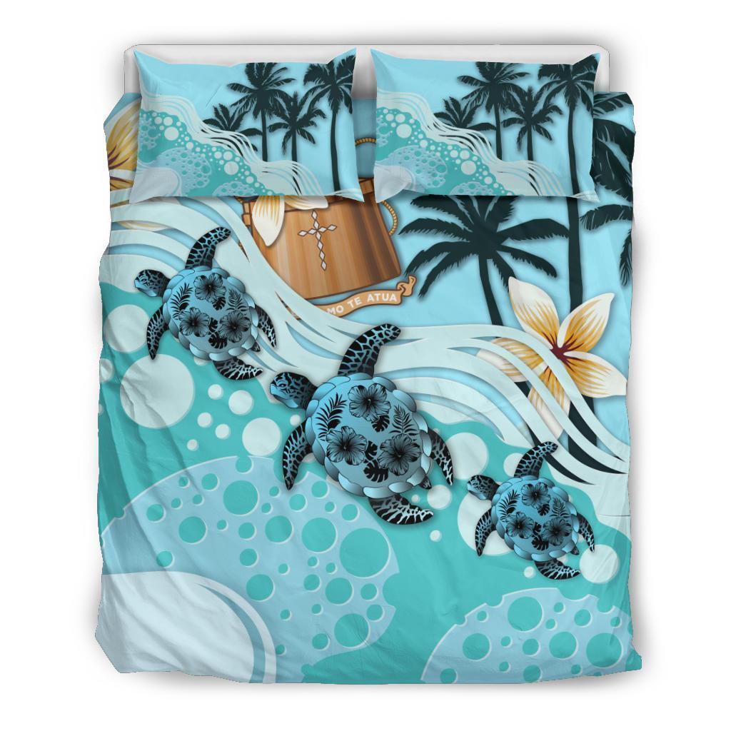 Tokelau Bedding Set - Blue Turtle Hibiscus - Vibe Hoodie Shop