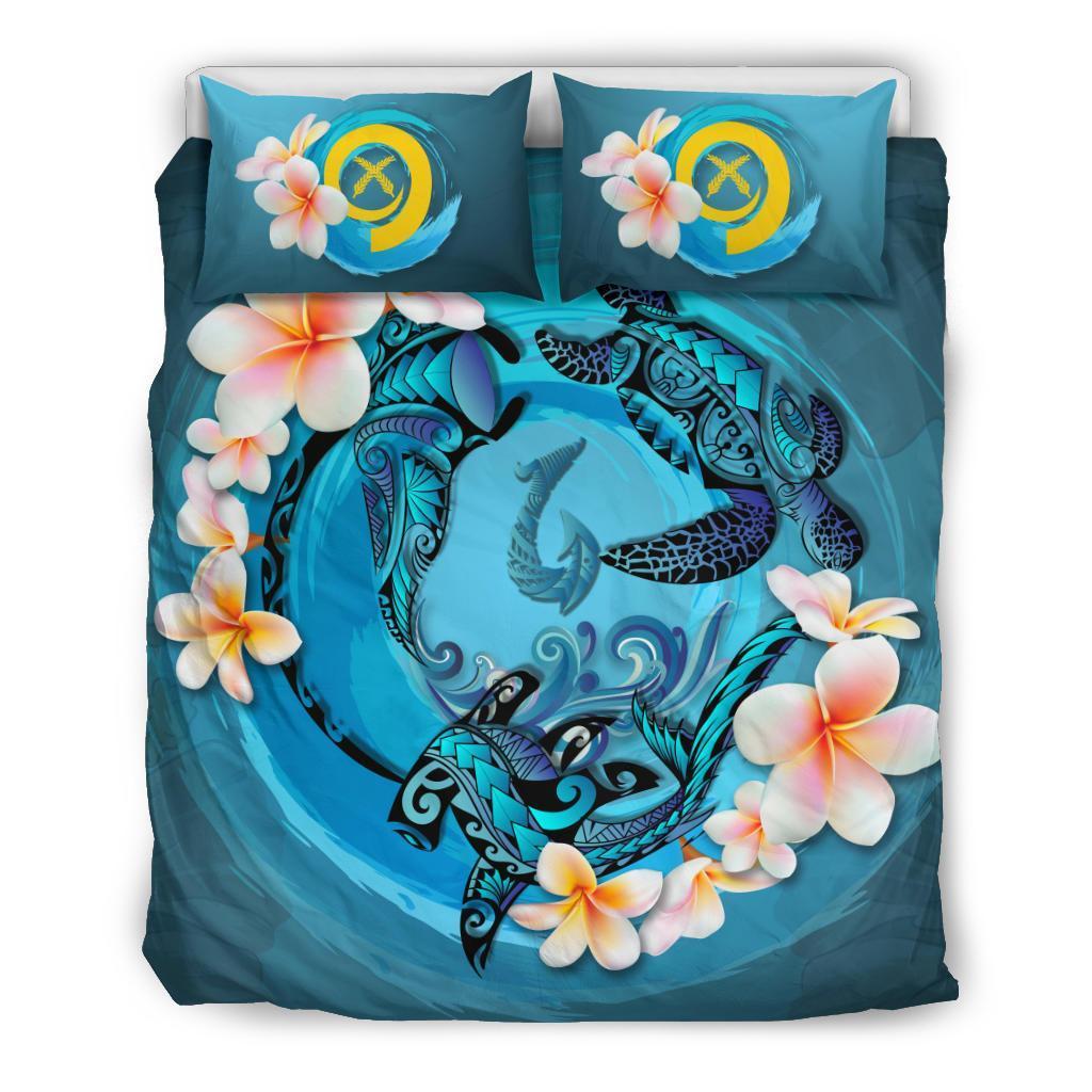 Vanuatu Bedding Set - Blue Plumeria Animal Tattoo - Vibe Hoodie Shop