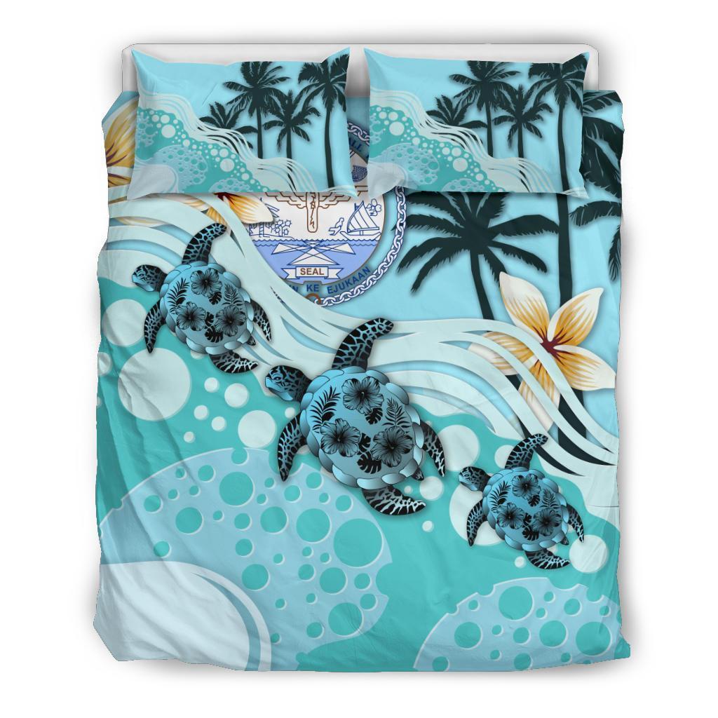 Marshall Islands Bedding Set - Blue Turtle Hibiscus - Vibe Hoodie Shop