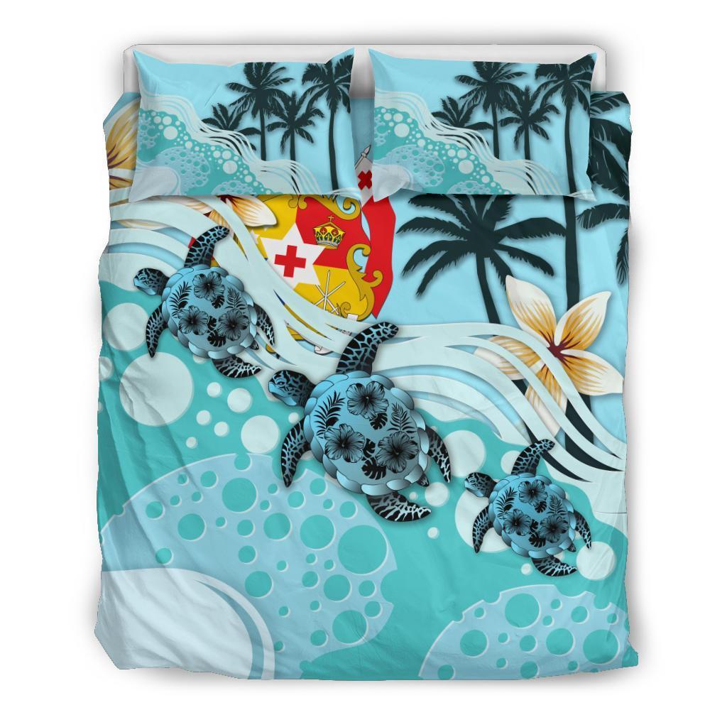 Tonga Bedding Set - Blue Turtle Hibiscus - Vibe Hoodie Shop