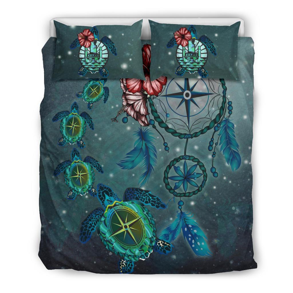 Tahiti Bedding Set - Dreamcatcher Turtle Compass - Vibe Hoodie Shop