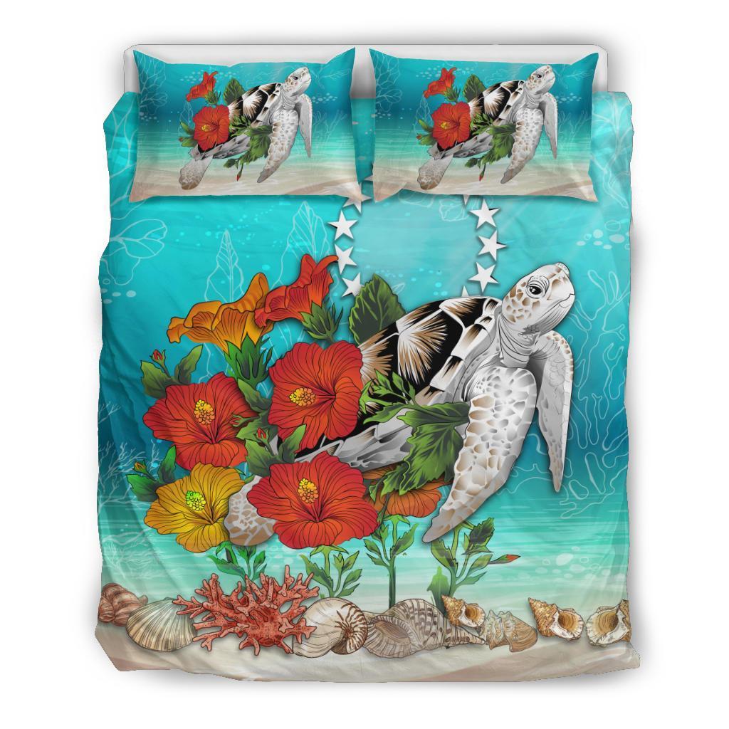 Cook Islands Bedding Set - Ocean Turtle Hibiscus - Vibe Hoodie Shop