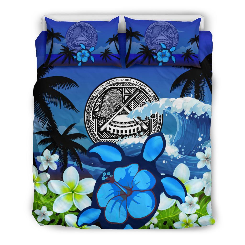 American Samoa Bedding Set Turtle Hibiscus - Vibe Hoodie Shop