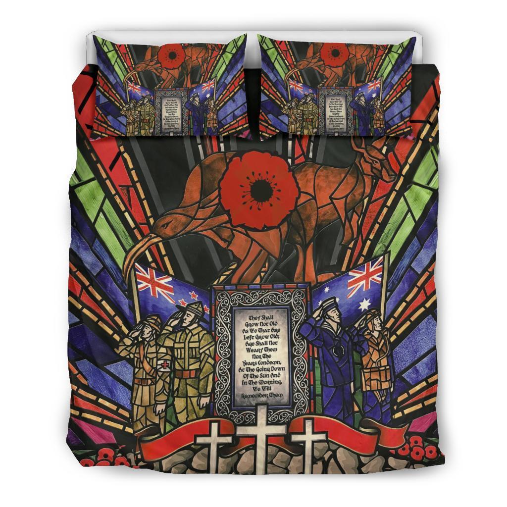 New Zealand Bedding Set, ANZAC Day Lest We Forget Australia Duvet Cover And Pillow Case - Vibe Hoodie Shop