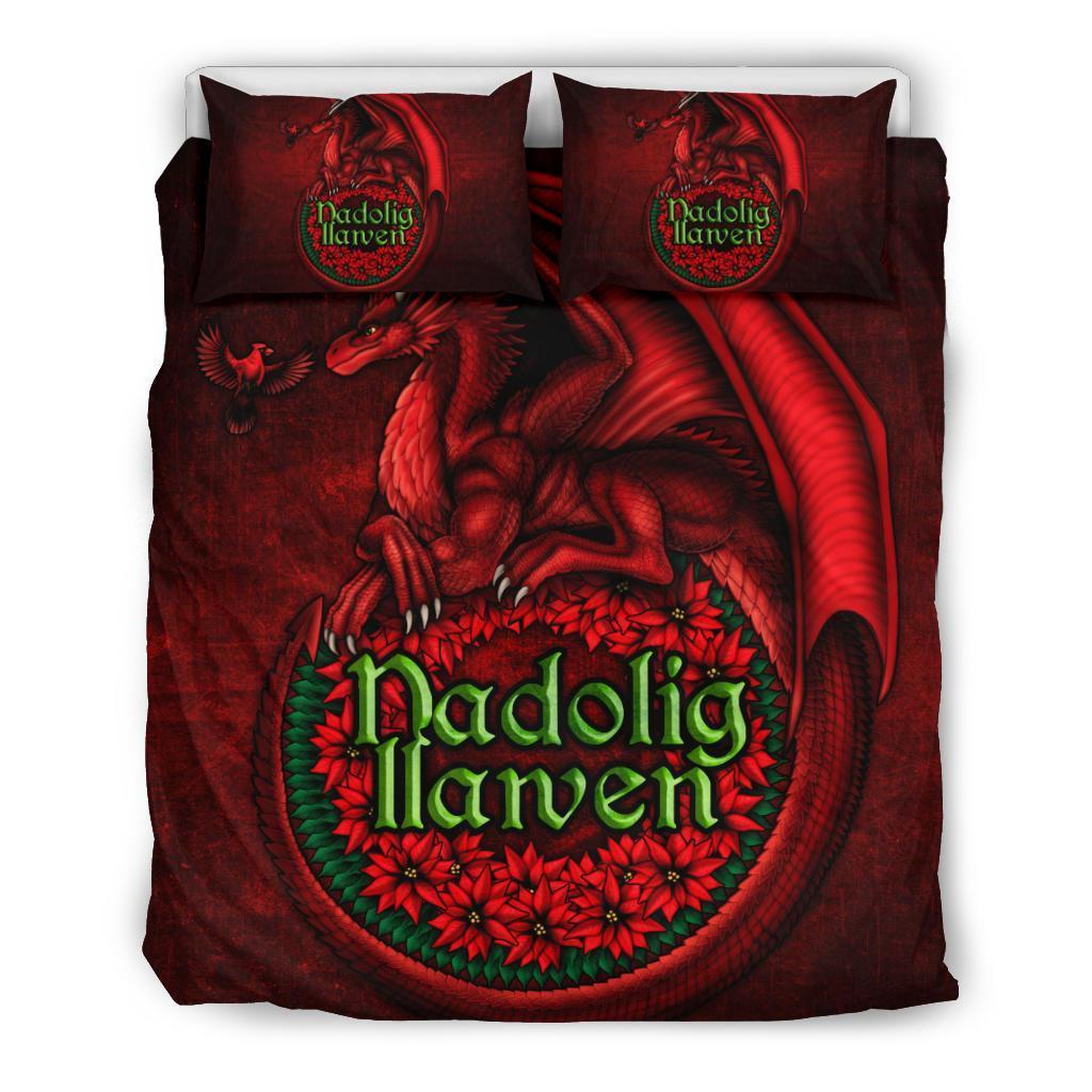 Wales Bedding Set - Christmas Dragon - Vibe Hoodie Shop