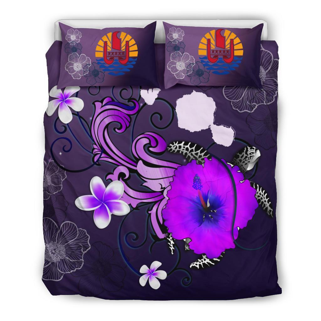 Tahiti Bedding Set - Map Turtle Hibiscus - Vibe Hoodie Shop