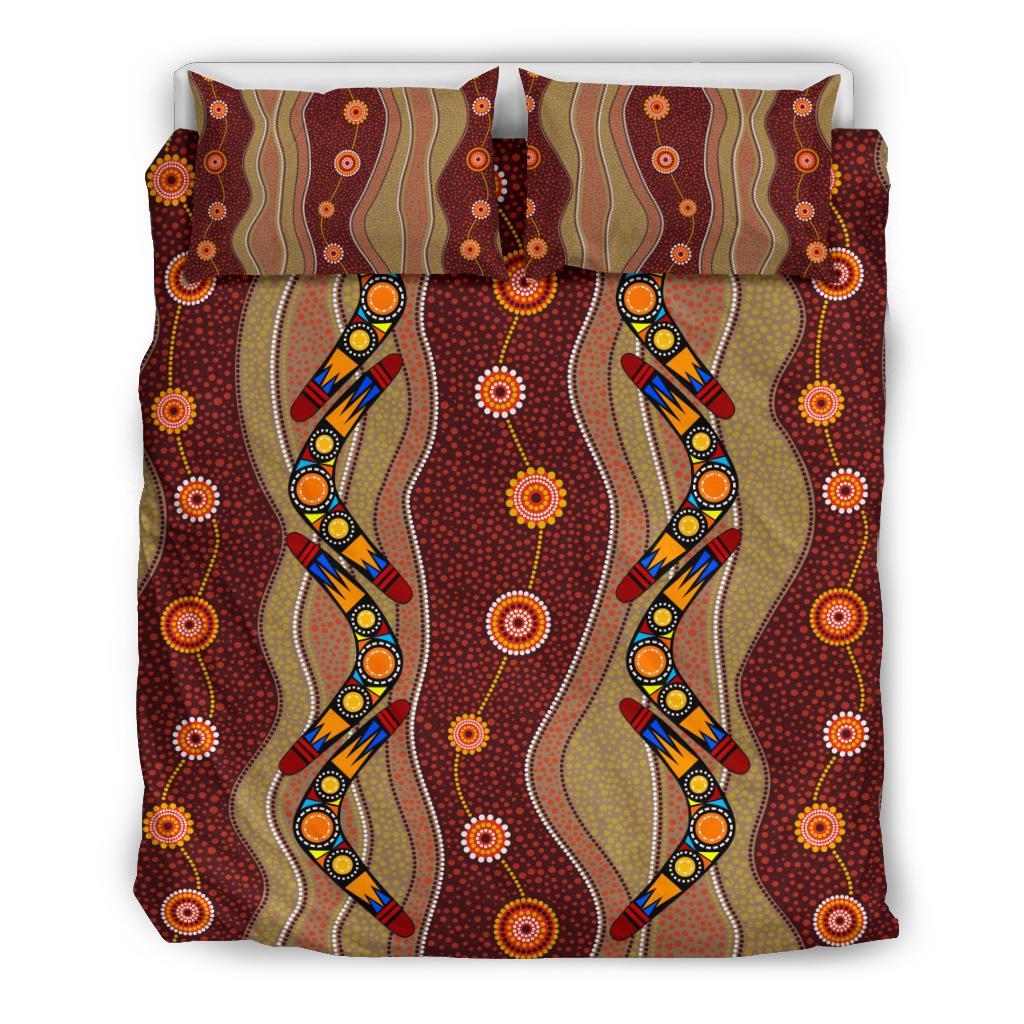 Aboriginal Bedding Sets, Boomerang Patterns Circle Art - Vibe Hoodie Shop