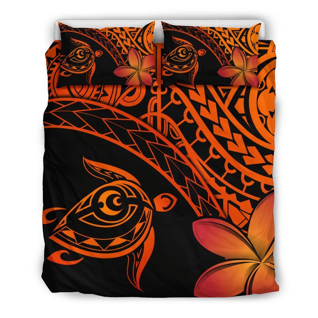 Tahiti Tribal Turtle Plumeria Bedding Set - Vibe Hoodie Shop