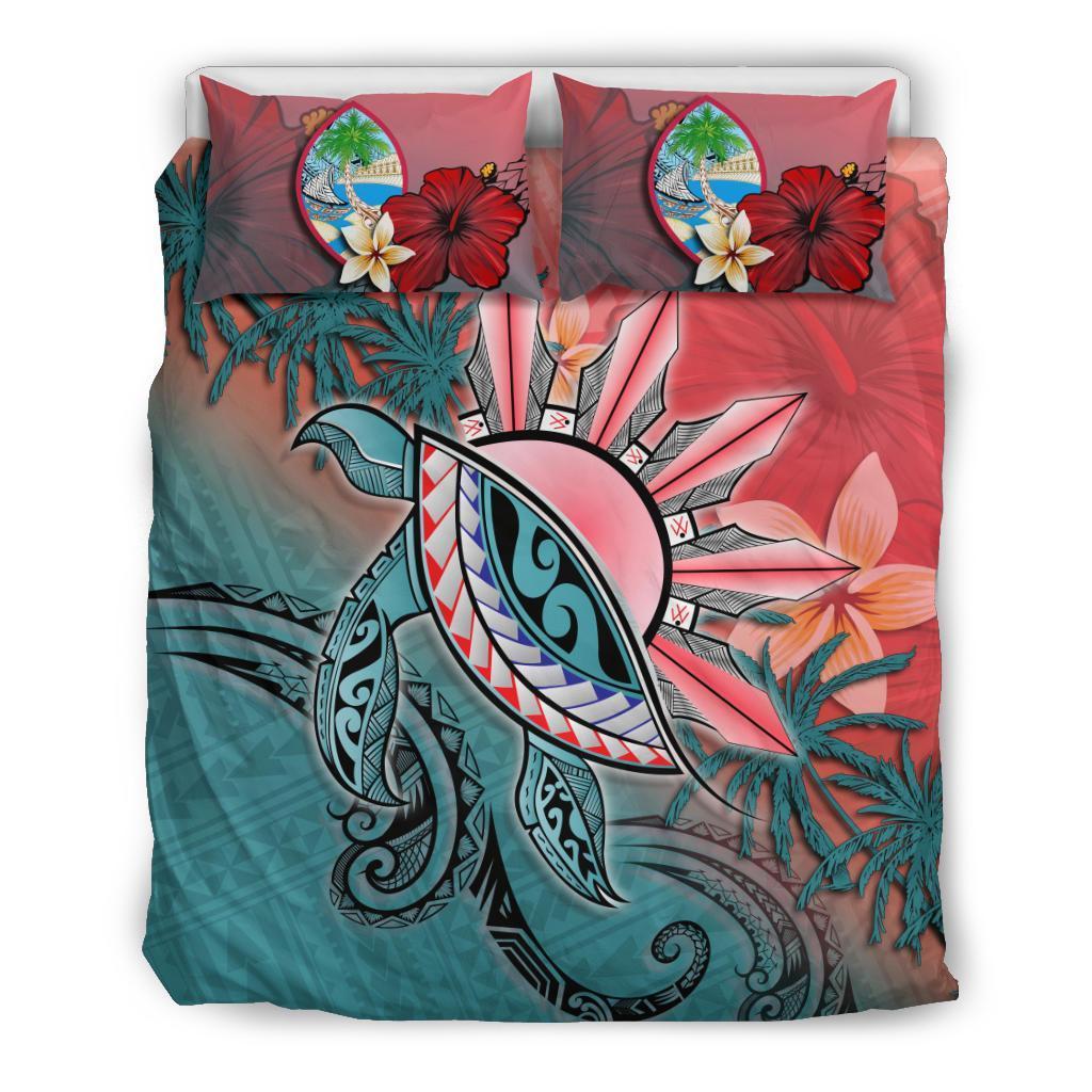 Guam Bedding Set - Polynesian Turtle and Sun - Vibe Hoodie Shop