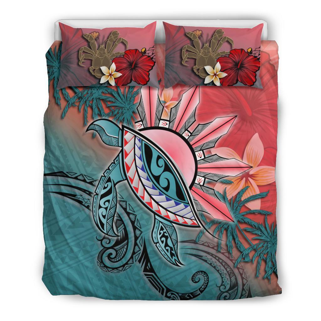 Niue Bedding Set - Polynesian Turtle And Sun - Vibe Hoodie Shop