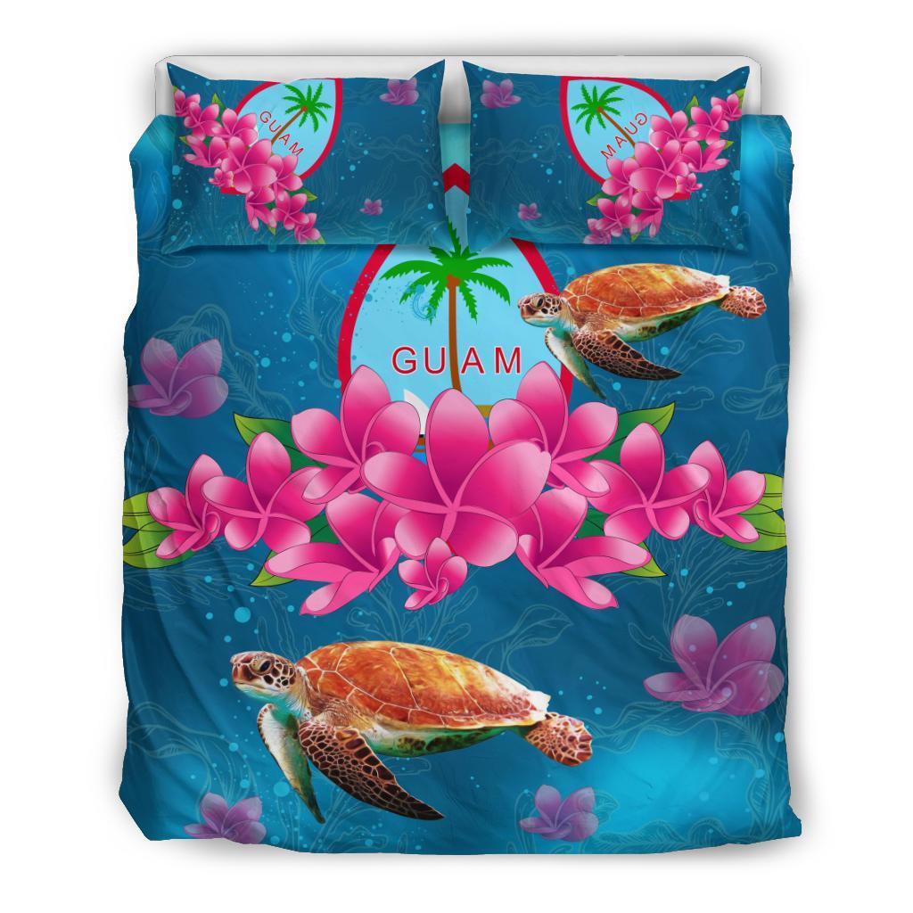 Guam Plumeria Kanaka Turtle Sea Bedding Set - AH - Vibe Hoodie Shop