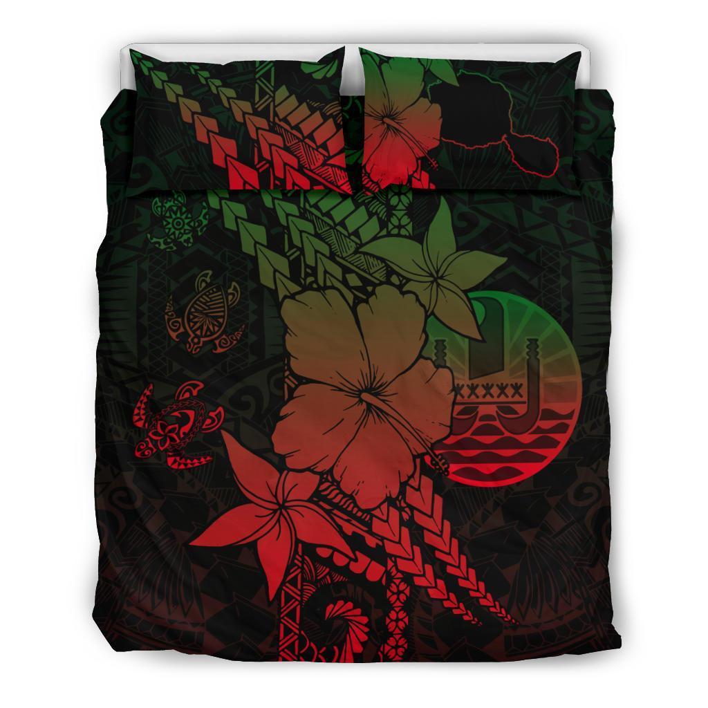 Tahiti Bedding Set - Hibiscus Polynesia Duvet Cover - Vibe Hoodie Shop