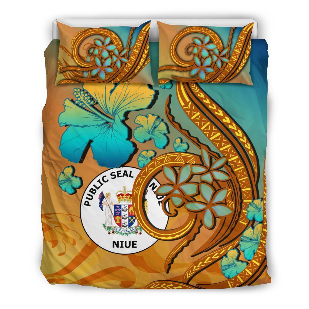 Niue Polynesian Bedding Set Sunset Glow - Vibe Hoodie Shop