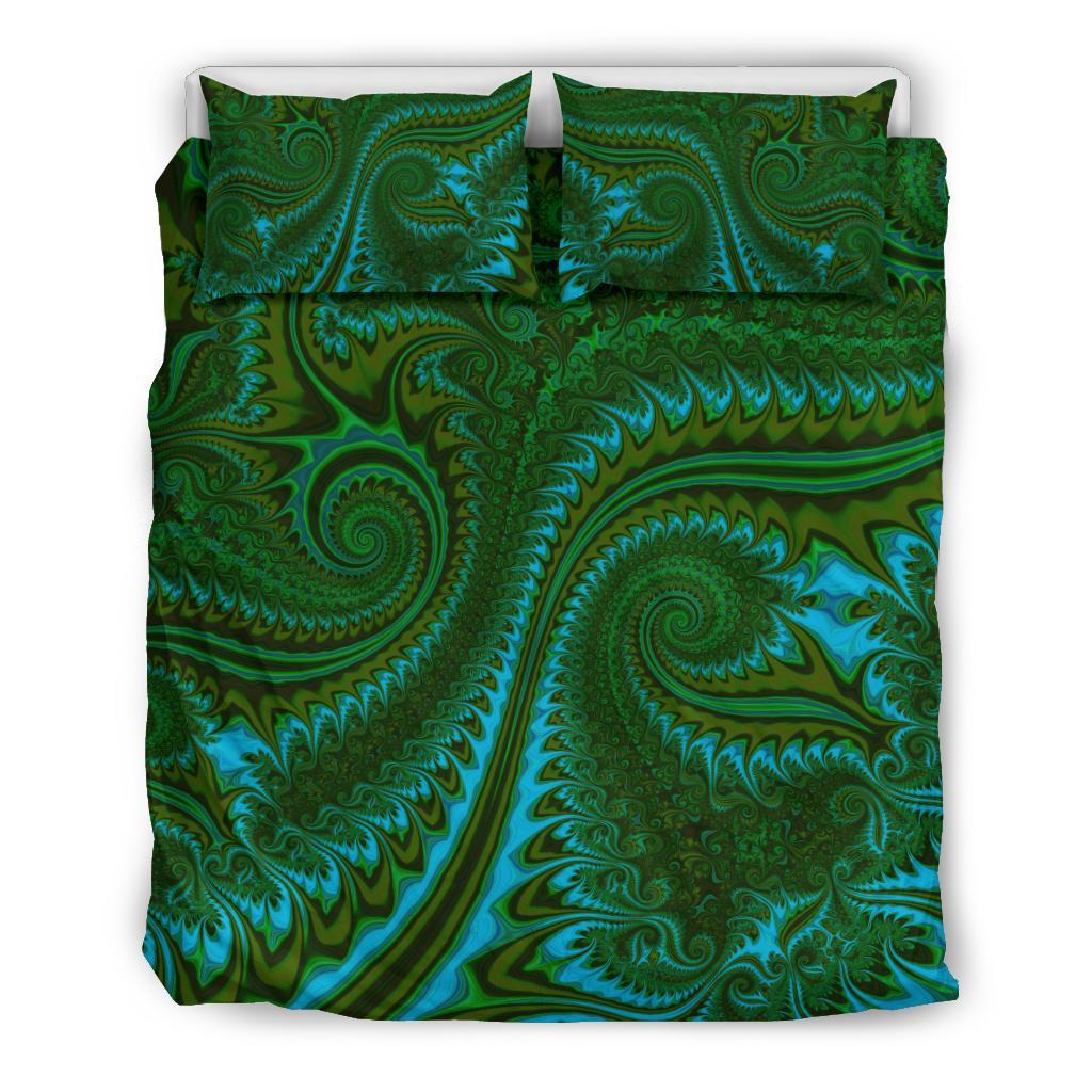 New Zealand Bedding Set, Koru Fern Duvet Cover And Pillow Case - Abstract Style 02 - Vibe Hoodie Shop