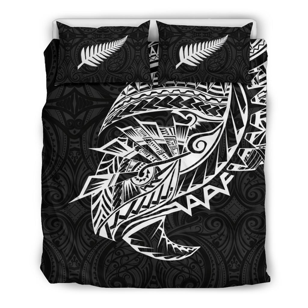 Maori Tattoo Bedding Set Polynesian Style Black - Vibe Hoodie Shop