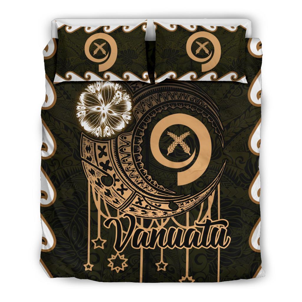 Vanuatu Bedding Set, Polynesian Duvet Cover And Two Pillow Cases - Vibe Hoodie Shop