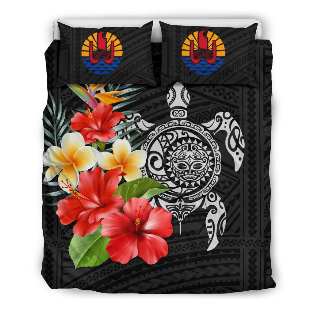 Tahiti Bedding Set - Polynesian Hibiscus And Plumeria - Vibe Hoodie Shop