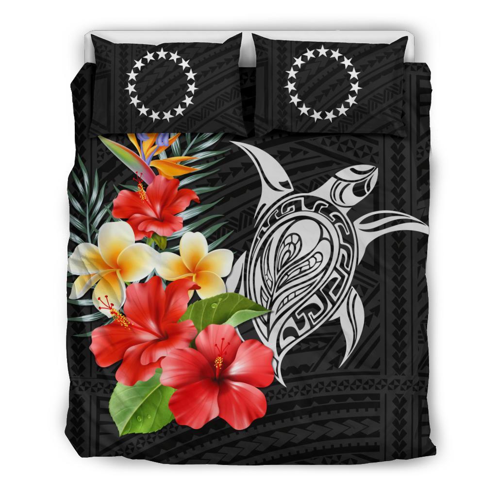 Cook Islands Bedding Set - Polynesia Hibiscus And Plumeria - Vibe Hoodie Shop