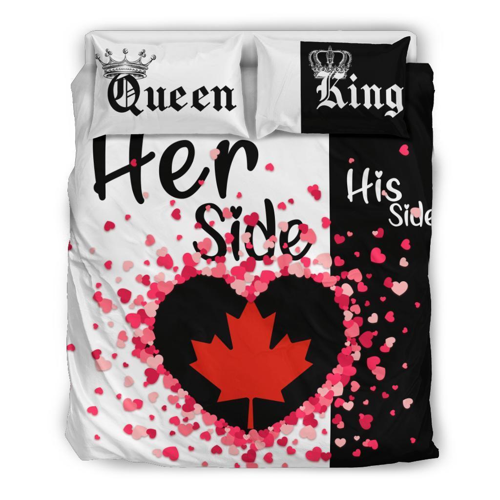 Canada Bedding Set Couple King/Queen Her Side/His Side - Vibe Hoodie Shop